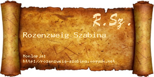 Rozenzweig Szabina névjegykártya